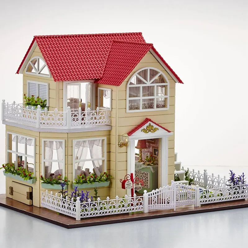 

DIY 3D Handmade Wooden Dollhouse Princess Room Decoration Birthday Gift Children With Furnitures Toy For Birthday Gift