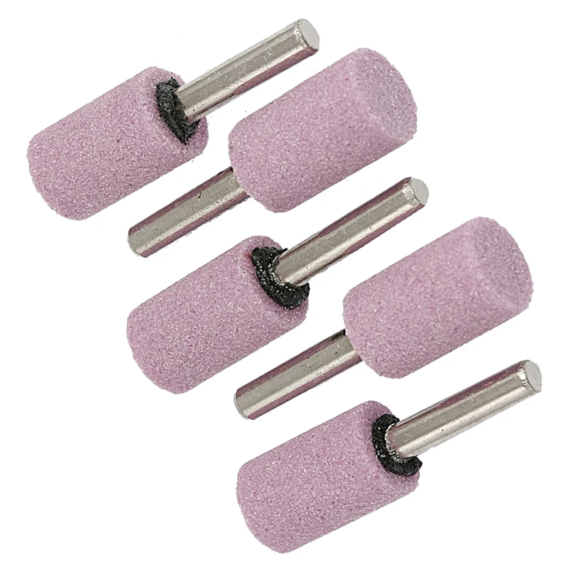 5 pcs 16 mm diameter 6mm shaft purple cylindrical nose shape gravel grinding head