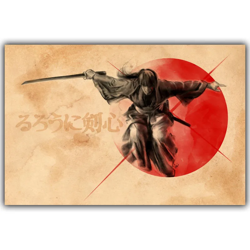 RUROUNI KENSHIN постер популярный классический японский аниме домашний декор Шелковый