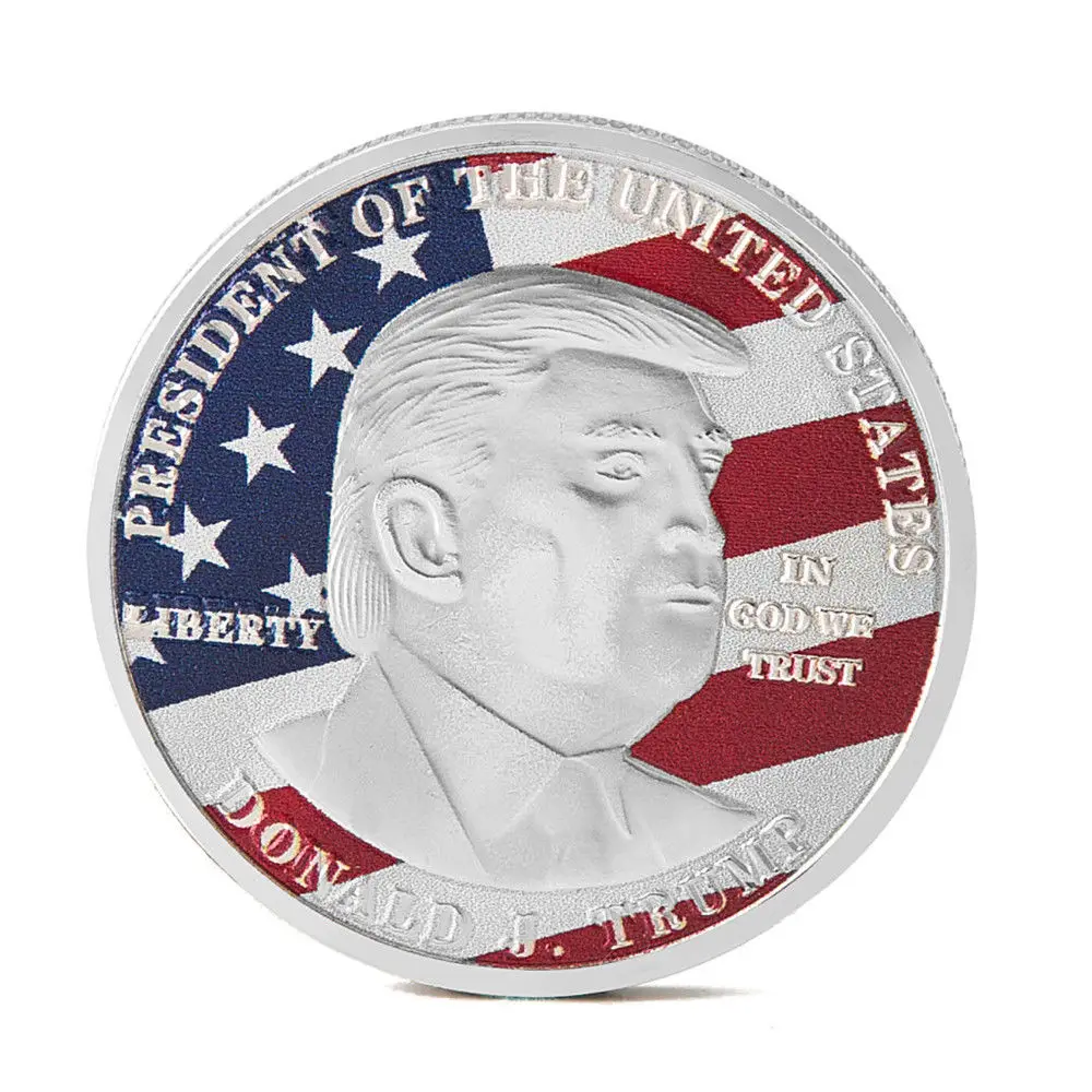 2019 New Donald Trump President Commemorative Coin Gold Silver Plated Bitcoin Collectible Gift Bit coins Historical Memorabilia