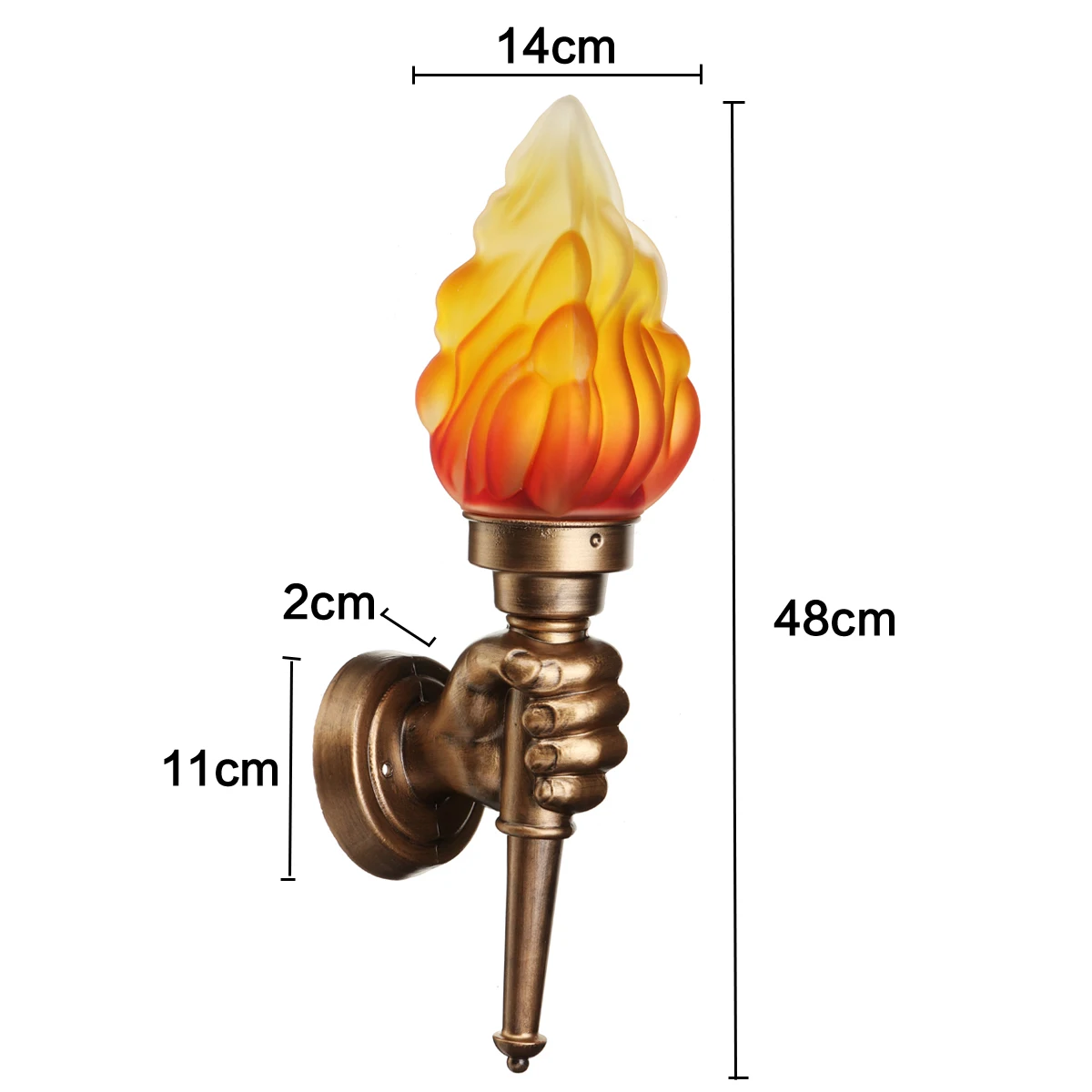  Retro Torch Hand Lamp Creatives LED Wall Light for Outdoor Indoor Lighting for Balcony Bedroom Loft - 32970733955