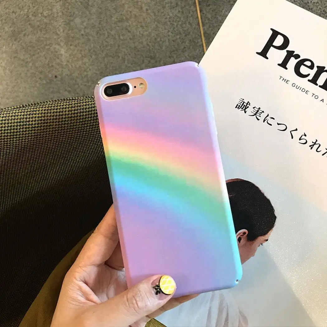 Gradient Rainbow Pattern PC Mobile Phone Easy to install and take off. Case Back Cover For Multicolor iPhone |