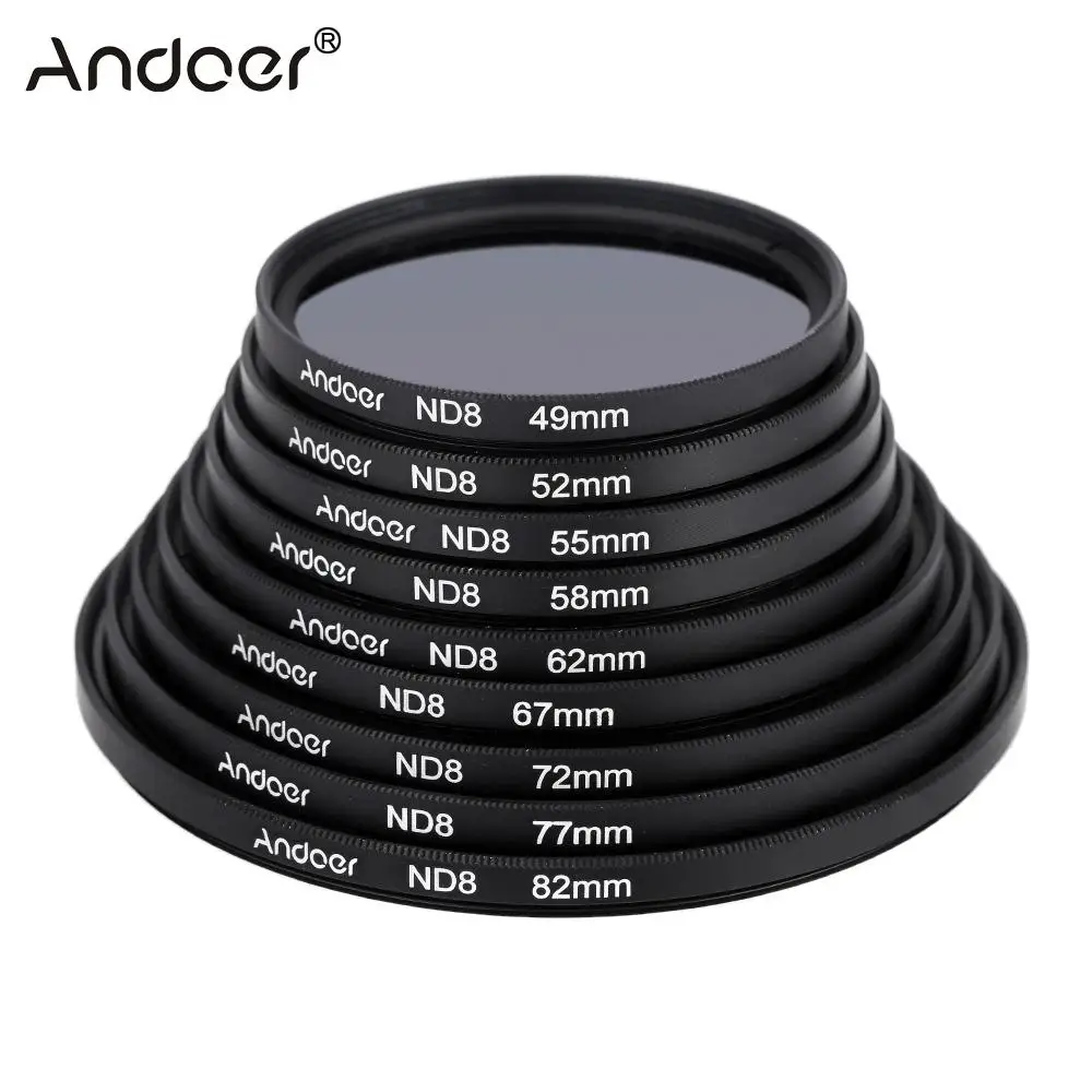 

Andoer 72mm UV+CPL+ND8 Circular Filter Kit for Canon Nikon Pentax Sony DSLR Camera Circular Polarizer ND8 Neutral Density Filter