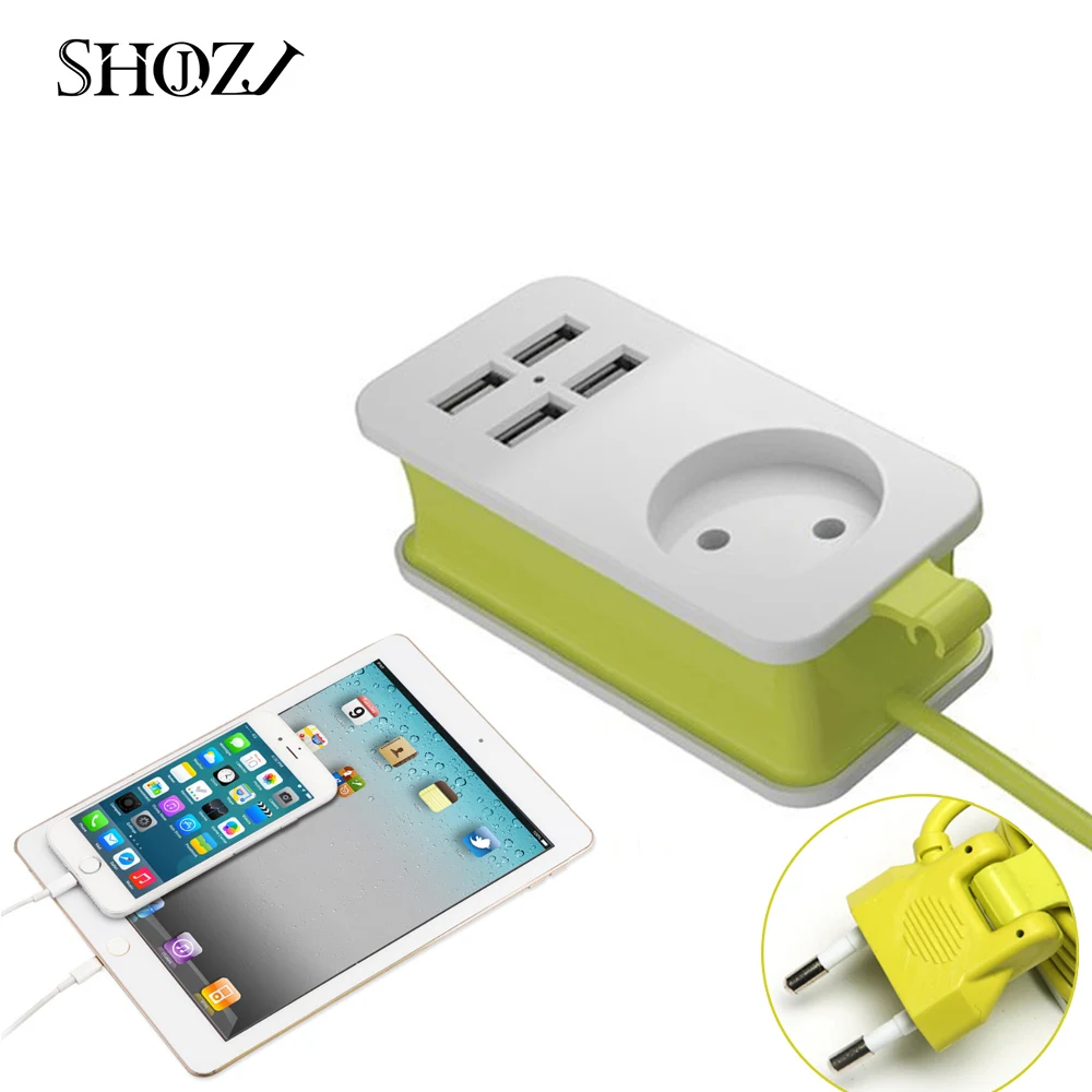 Удлинитель с 1 евровилкой и 4 USB портами 1200 Вт 250 В кабель 5 м|Удлинители