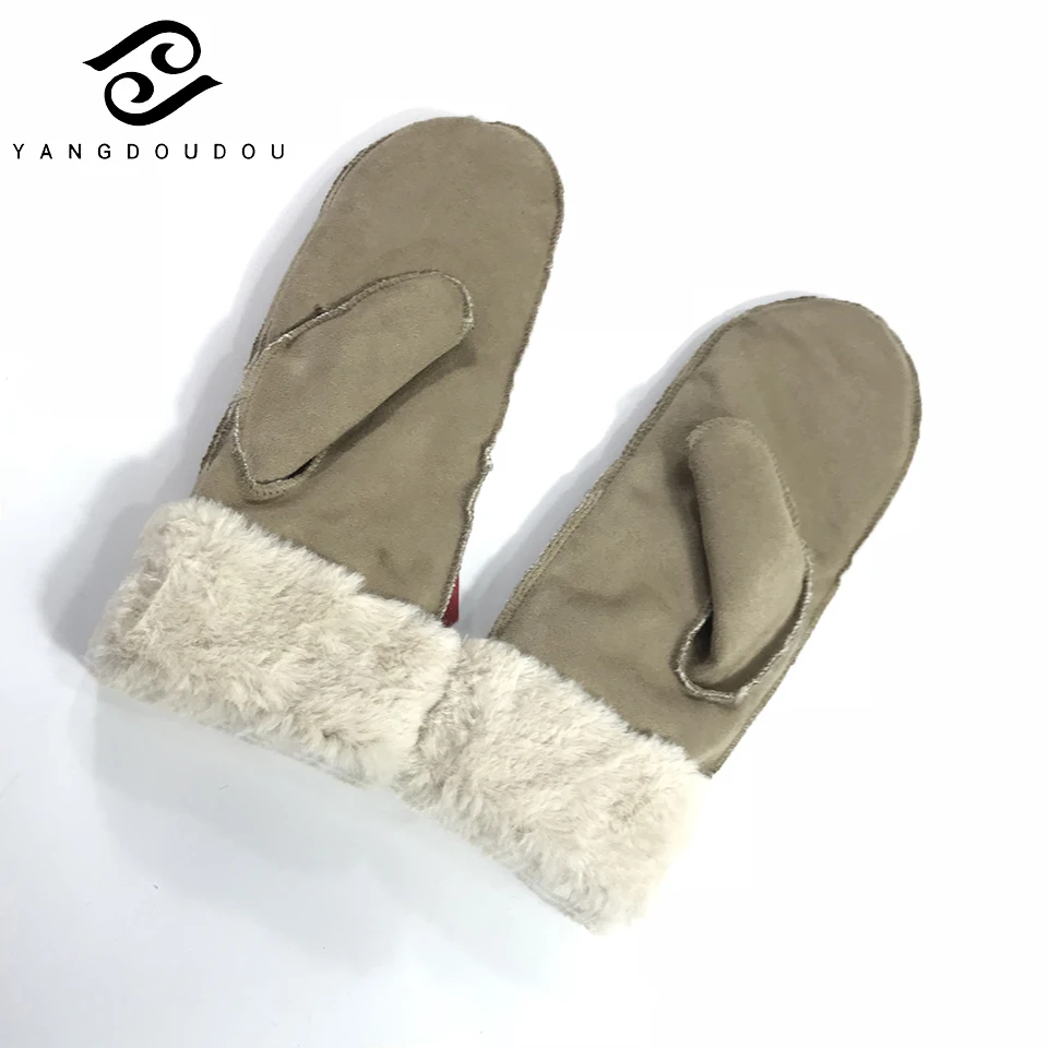 Женские перчатки Yangdoudou модные теплые рукавицы на осень и зиму | Аксессуары для