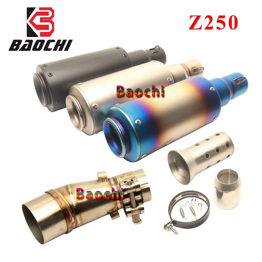 

Motorcycle Exhaust Pipe Middle Tube Escape Muffler DB Killer for Kawasaki Ninja Z250 Z 250 300cc Full Exhaust System Akrapovic