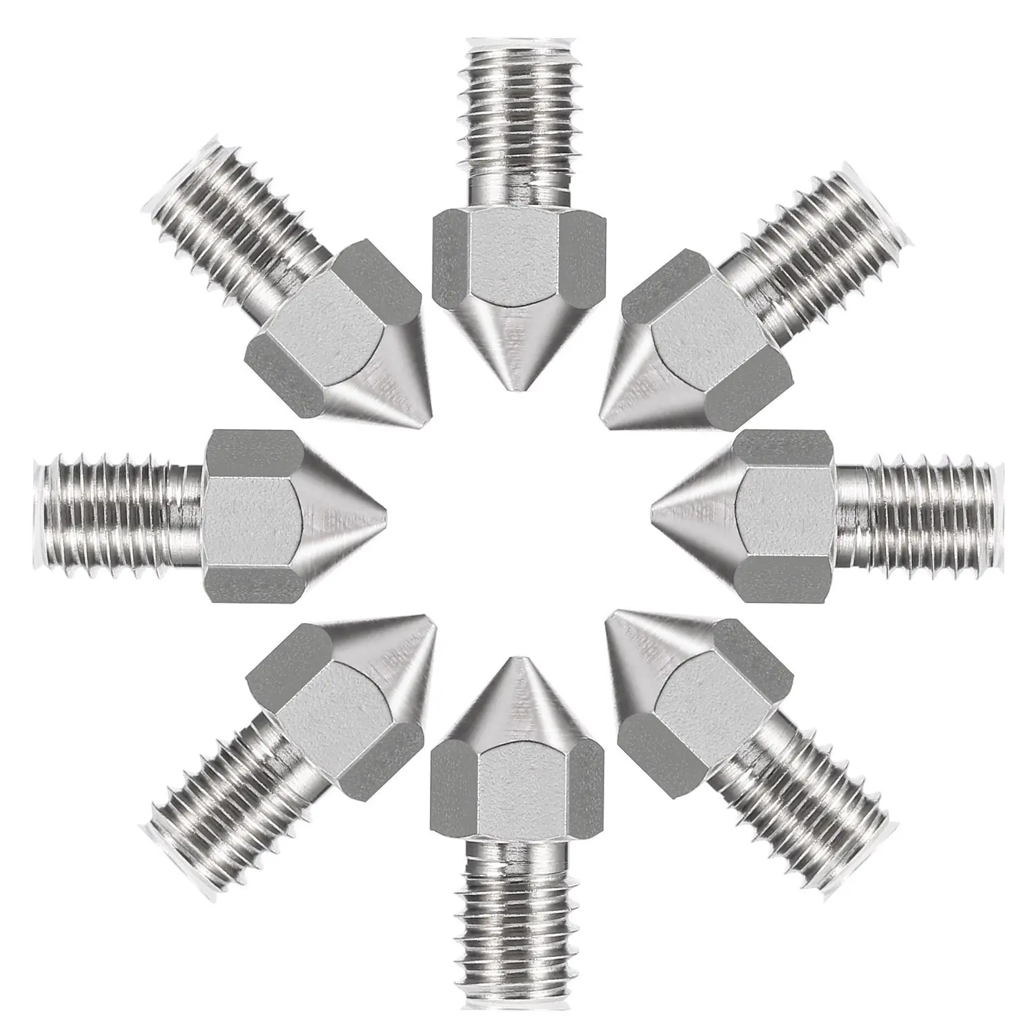8 حزمة 0.4 ملليمتر 3D طابعة الطارد M6 الفولاذ المقاوم للصدأ فوهة رأس الطباعة ل 1.75 ملليمتر MK8 3D طابعة