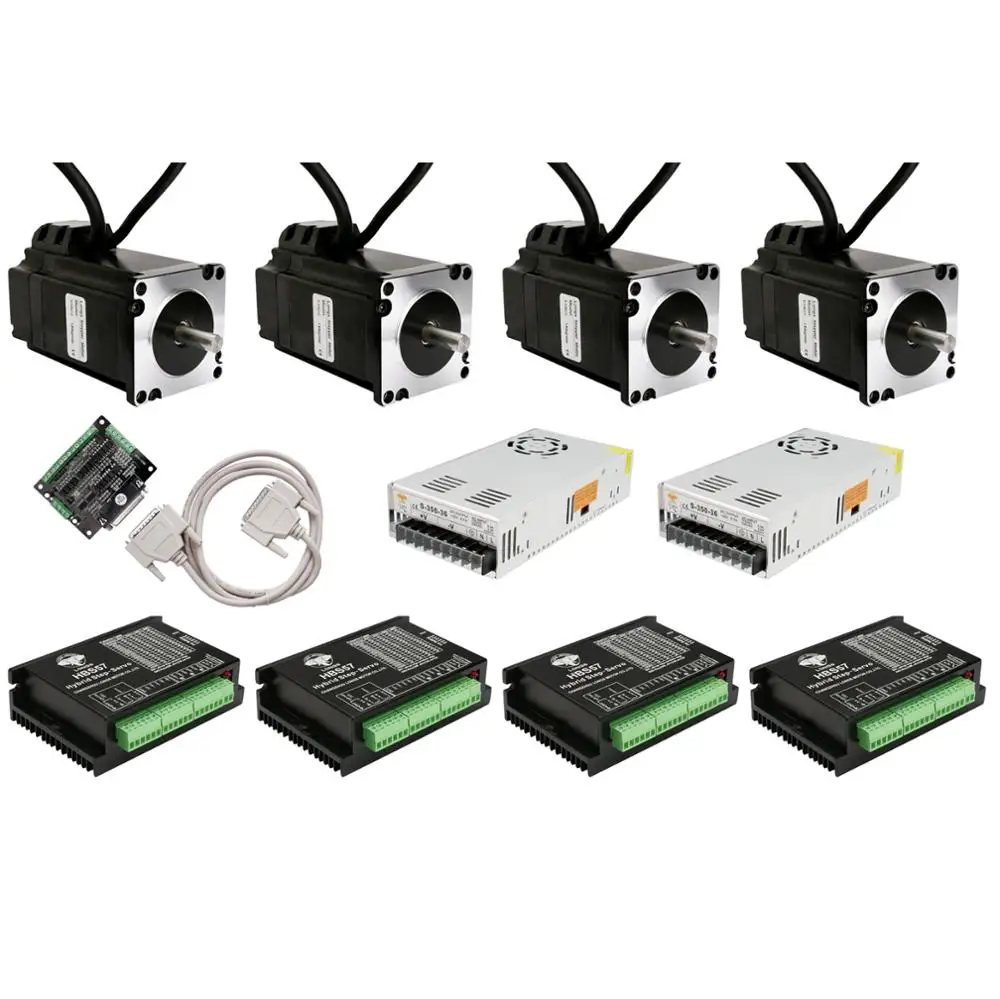 EU Free Ship 4axis NEMA23 Closed-Loop Stepper motor 1.1N.M 4A 1000line Encoder&ampServo Driver &ampPower Breakout board CNC KITS |