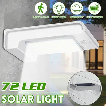 

300LM 72 LED Solar Wall Light Motion Sensor Outdoor Security Solar Lamps IP65 Waterproof for Patio, Deck, Yard, Garden, Path 10m