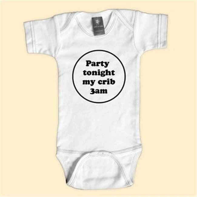 Rebel Ink Baby 313W612 вечерние сегодня моя кроватка 3 am-6-12 Month White one piece Undershirt |