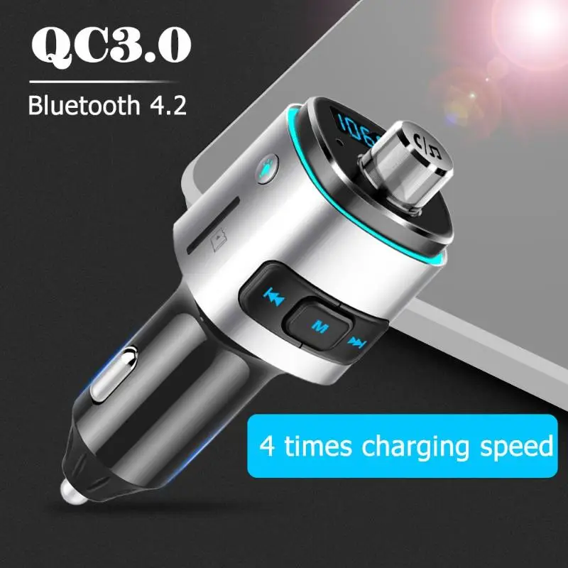 Bluetooth 4,2 fm-передатчик Handsfree автомобильный комплект MP3-плеер QC3.0 USB зарядное устройство