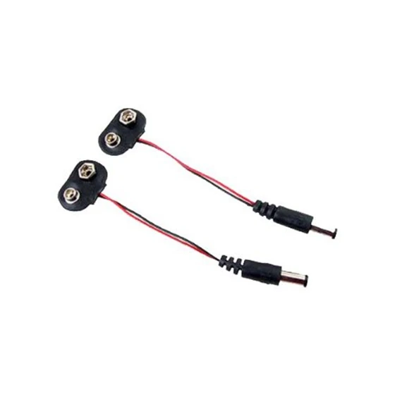 

2 Pcs 2.1 X 5.5mm Male Dc Plug to 9v Battery Clip
