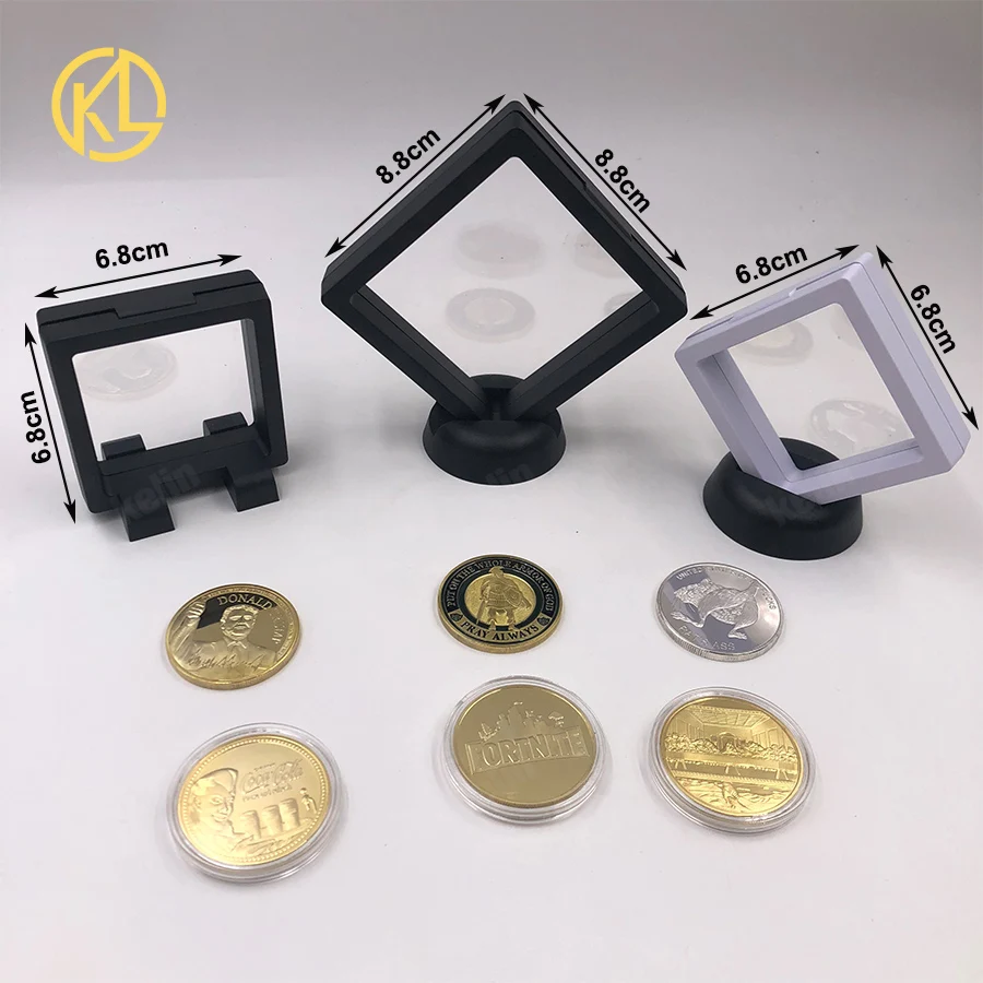 

Plastic Showing Stand Metal Coin or gold bar Display Frame for good selling