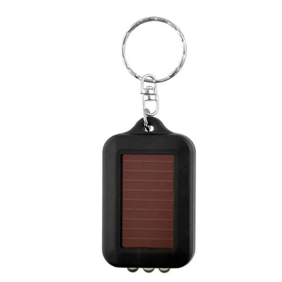 

New Mini Portable Solar Power Rechargeable 3 LED Keychain Torch Light Flashlight