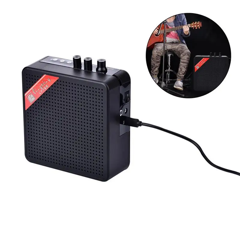

Mini Guitar Speaker Guitar Sound Amplifier Portable Mini Outdoor Speaker for Ukulele with Bluetooth