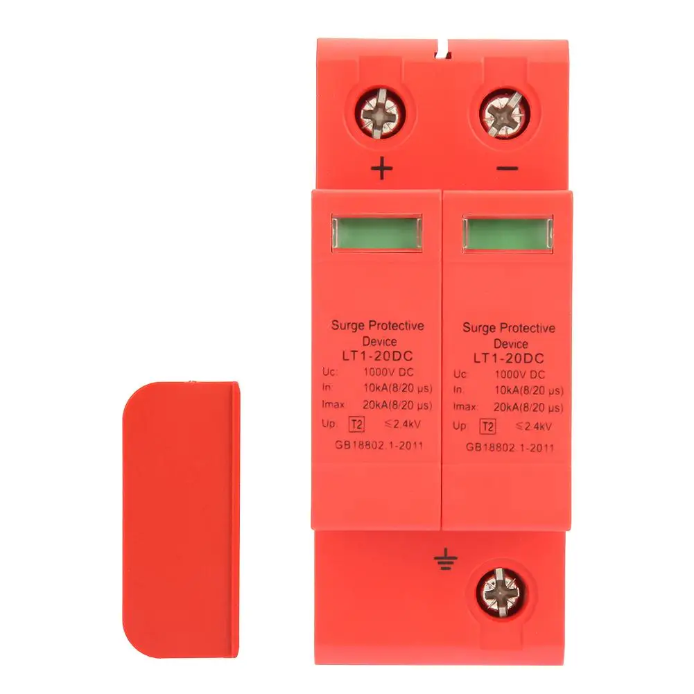 

DC1000V 2P 10KA~20KA House Surge Protective Low-voltage Arrester Device House Surges Protectives