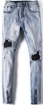 

Fashion Jeans Men 2018 Blue Denim Pants Distressed Jean Hombre