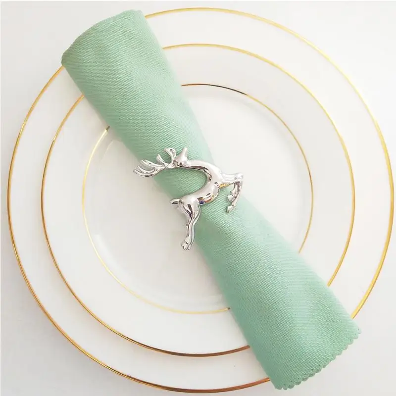 

Environmentally friendly zinc alloy deer napkin circle cross-border explosion models free sample napkin ring Christmas mouth