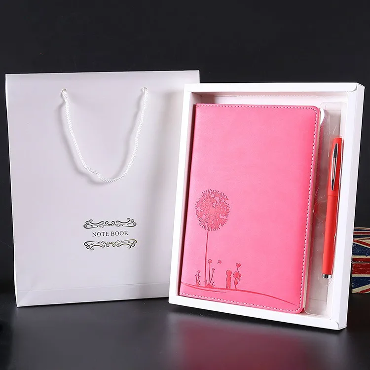 

2019 New High-end Gift Set Business Notebook Work-book Diary White-collar Worker Office Stationery Imitation Leather A5