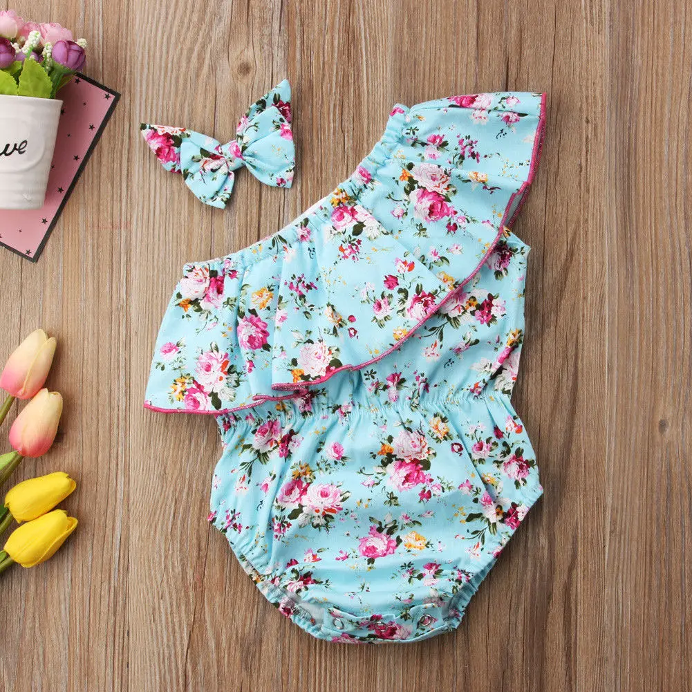

Cute Newborn Baby Girls Floral Bodysuit Romper Jumpsuit Sunsuit Outfits Set