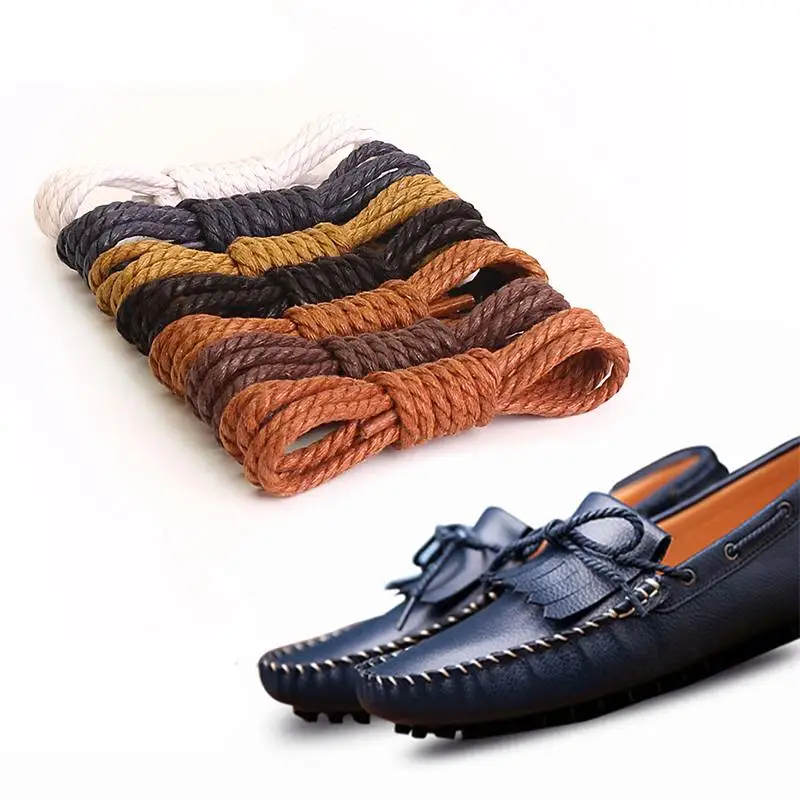 

1 Pair 60cm Wax Shoelaces Leather Shoes Laces Round Shape Fine Rope Men Flat Shoes Shoe Laces 7 Colors Fashion