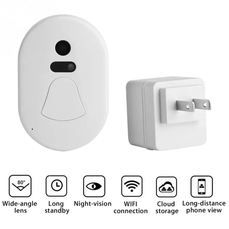 

Smart RF Wireless Ring Doorbell WiFi Visual Camera Phone Anti-theft Alarm Home Security US plug