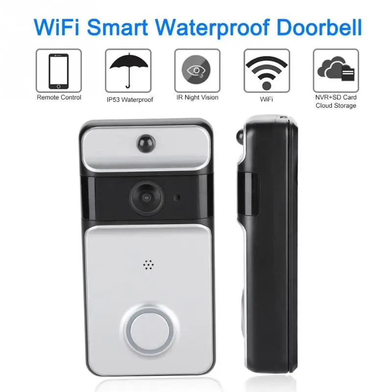 

WiFi Smart Low Consumption Battery Doorbell Waterproof Intercom Visual Door Bell 720P HD Infrared Night Vision DoorBell