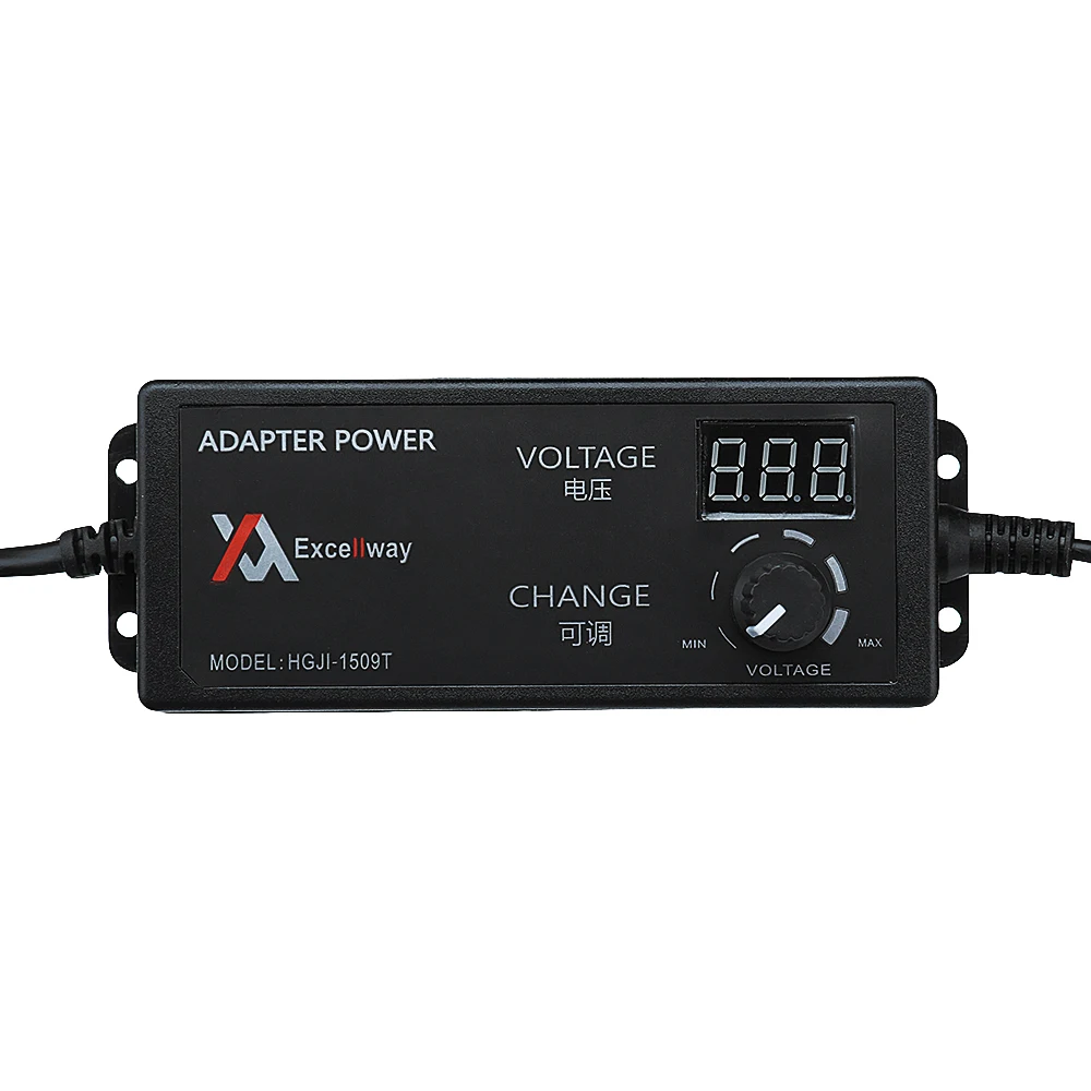 

4-24V 2.5A 60W AC/DC Adjustable Power Adapter Supply US Plug Speed Control Volt Display