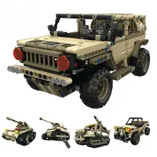 RC Строительные блоки DIY сборная игрушка 4 канала дистанционного управления военный автомобиль грузовик легкий танк тяжелый танк ракета автомобиль для детей игрушки