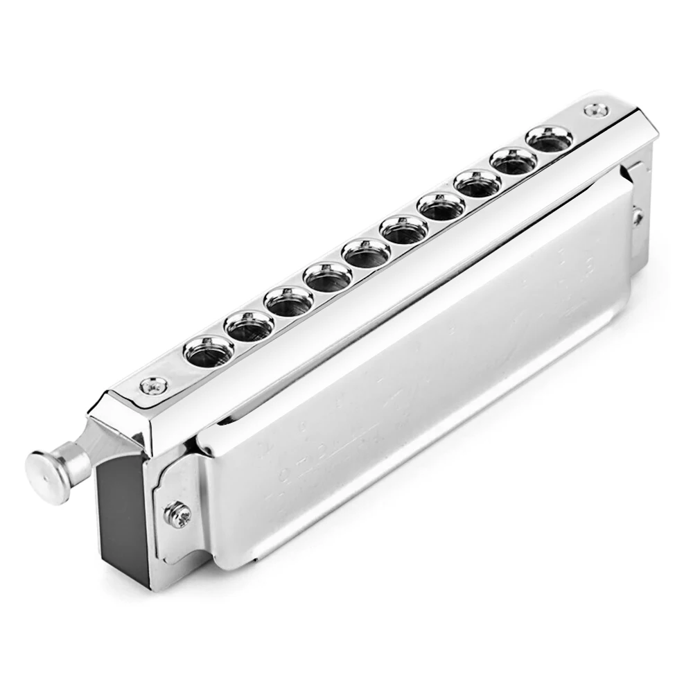 

SWAN 10 Holes 40 Tones Key of C Silver Chromatic Harmonica Chrome-plated Copper Board Beautiful Gift Musical Instrument