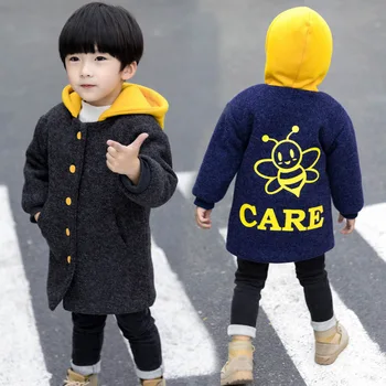 

Garment Winter Children Korean Thickening Villus Wool Long Loose Coat Baby Cartoon Heavy Woolen Cloth