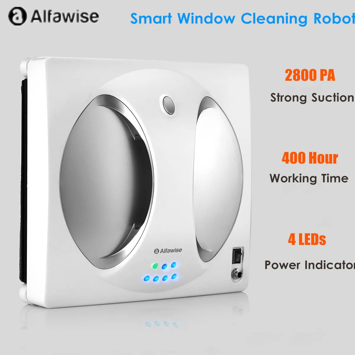 

Alfawise WS-960 Smart Robot Vacuum Cleaner Automatic Window Cleaning Machine 2800PA Strong Suction Anti-slip Remote Control