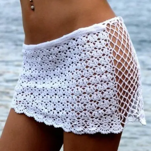 

Sexy Women Crochet Bikini Cover Up Swimwear Bathing Suit Summer Beach Wrap Skirt