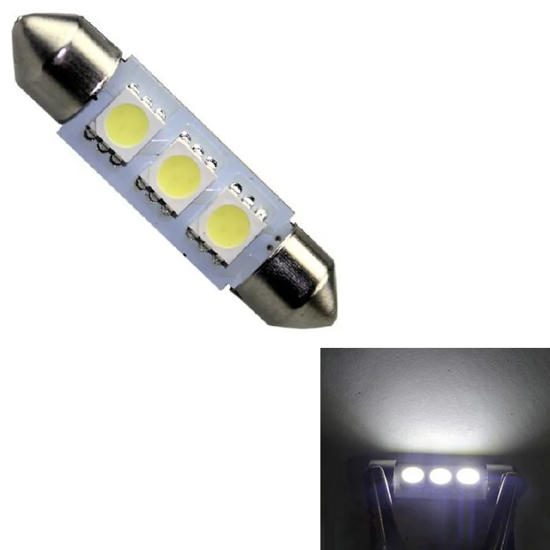 

1Pcs 12V 36mm 3SMD 5050 LED Car Interior Festoon White Light Dome Lamp Bulb Headlight