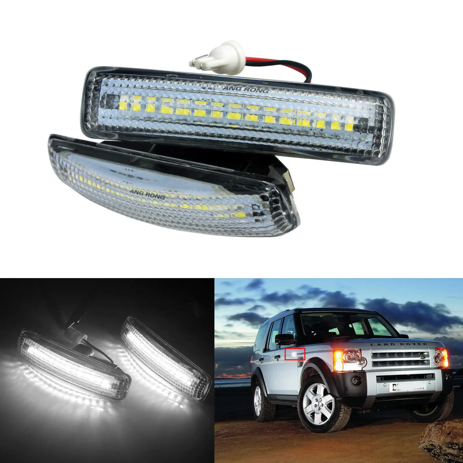 ANGRONG 2x Canbus светодиодный боковой индикатор ретранслятор света для Land Rover Discovery 3 & 4
