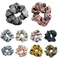 2019, Новая мода Женская печати эластичные Hairbands Прекрасный волос Scrunchies девушки аксессуар для волос хвост держатель оптовая продажа