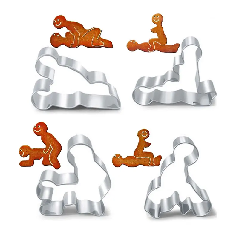 

4pcs Sexy Adult Cookie Cutters set Stainless Steel Biscuit Moulds Cake Baking Tools Fondant Mold Bakeware