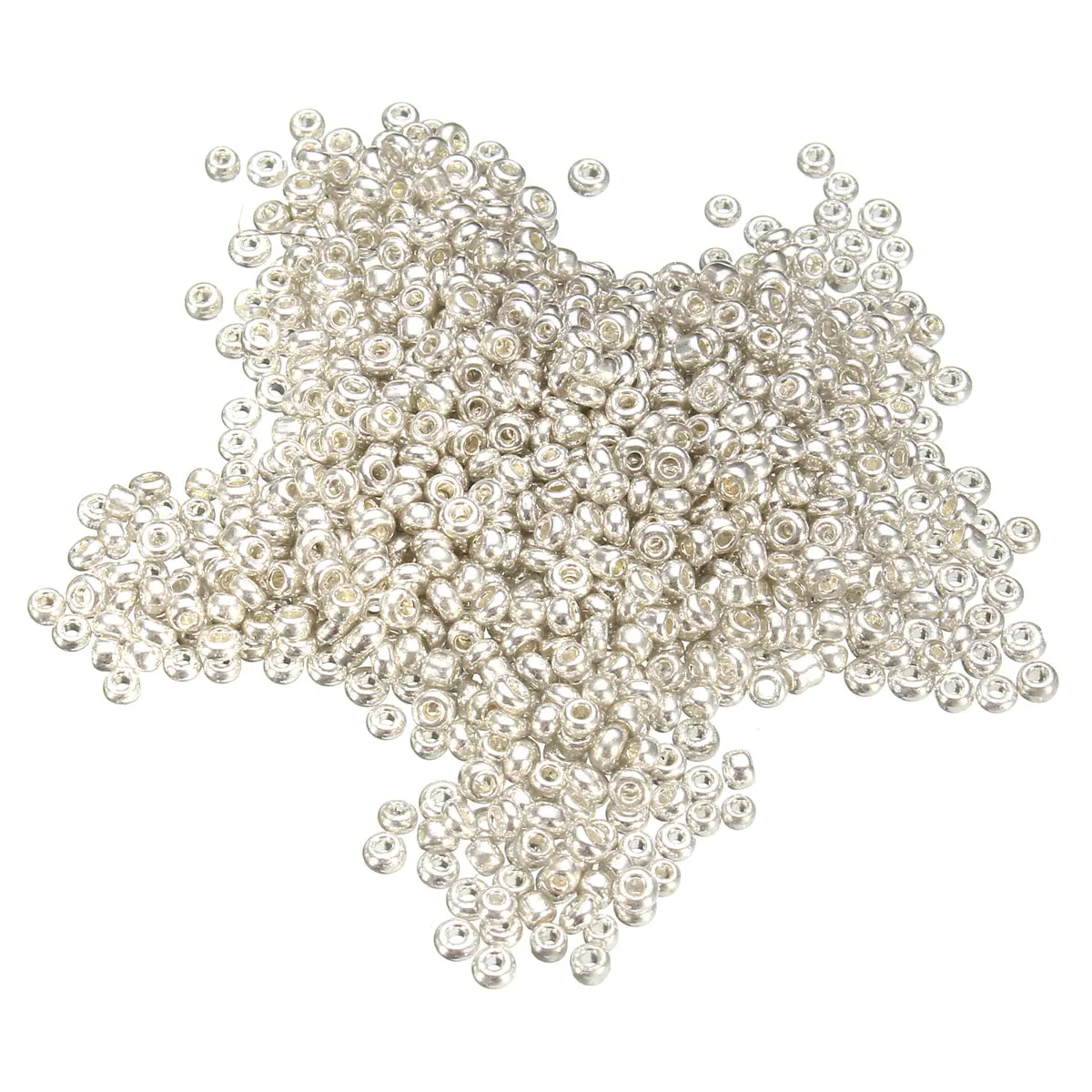 

500Pcs 2mm Silver Glass Spacer Beads Loose Round Hole Beads DIY Jewelry Necklace Bracelet Accessories Craft Tool