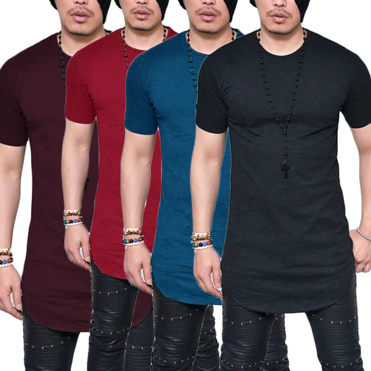 MEN/'S T-SHIRT EXTRA LONG TALL BODY URBAN TEE LONGLINE OVERSIZED PLAIN TOP OFFER
