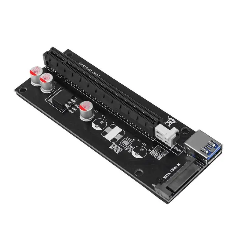 ALLOYSEED PCI Express Extender 1x to 16x with SATA to 4Pin IDE Molex power supply port Adapter for Mining Bitcion Miner