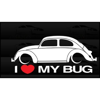 

1Pair/2Pcs I Heart My Bug Sticker Love Slammed Euro Germany Beetle Aircooled 15cm