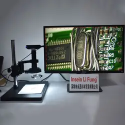 HDMI 60FPS видео микроскоп измерительная камера + 3D сторона лица Регулируемая большое поле зрения 10X-180X зум c-крепление объектива светодиодный +