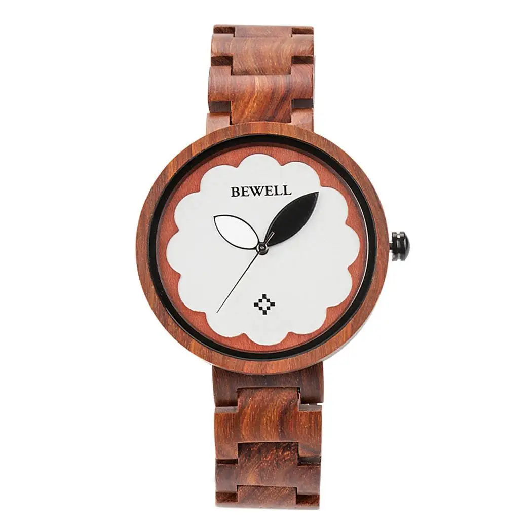 

Women Fashion Wood Band Round Analog Quartz Wrist Watch Bracelet Complete Schedule Bangle Easy To Read