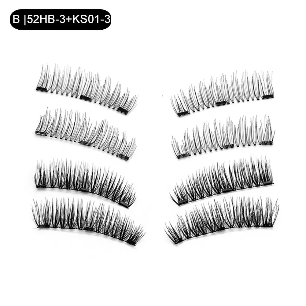 8 pcs /2 pairs of eyelashes three magnetics false eyelashes 3D magnetic eyelash set with tweezers 8 pcs /2 pairs of eyelashes three magnetics false eyelashes 3D magnetic eyelash set with tweezers