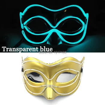 

Ball Fox Mask New Party Face Mask EL Wire LED Flashing Mask for DJ Party Cosplayy Costume Supplies Glow in Dark Face Decoration