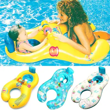 

Children's Swimming Ring Parent-child Double Interactive Mother Child Thickened Inflatable Multi Color Ring Cartoon Lifebuoy Sea