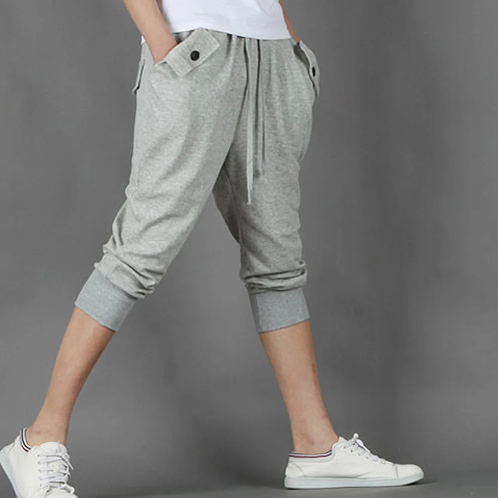 New Casual Men Harem Pants Autumn Spring Loose Casual Pants Trousers Cotton Blend Long Pants Drawstring 3