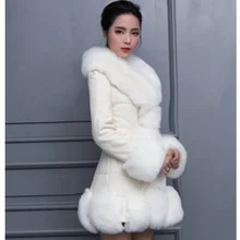 Женское пальто из искусственного меха, теплое на зиму, 4 цвета, имитация лисьего меха, длинный темперамент, большой меховой воротник, для молодых девушек