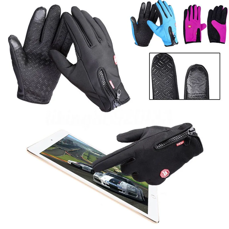Men Women Winter Touch Screen Windproof Waterproof Outdoor Cycling Warm Gloves