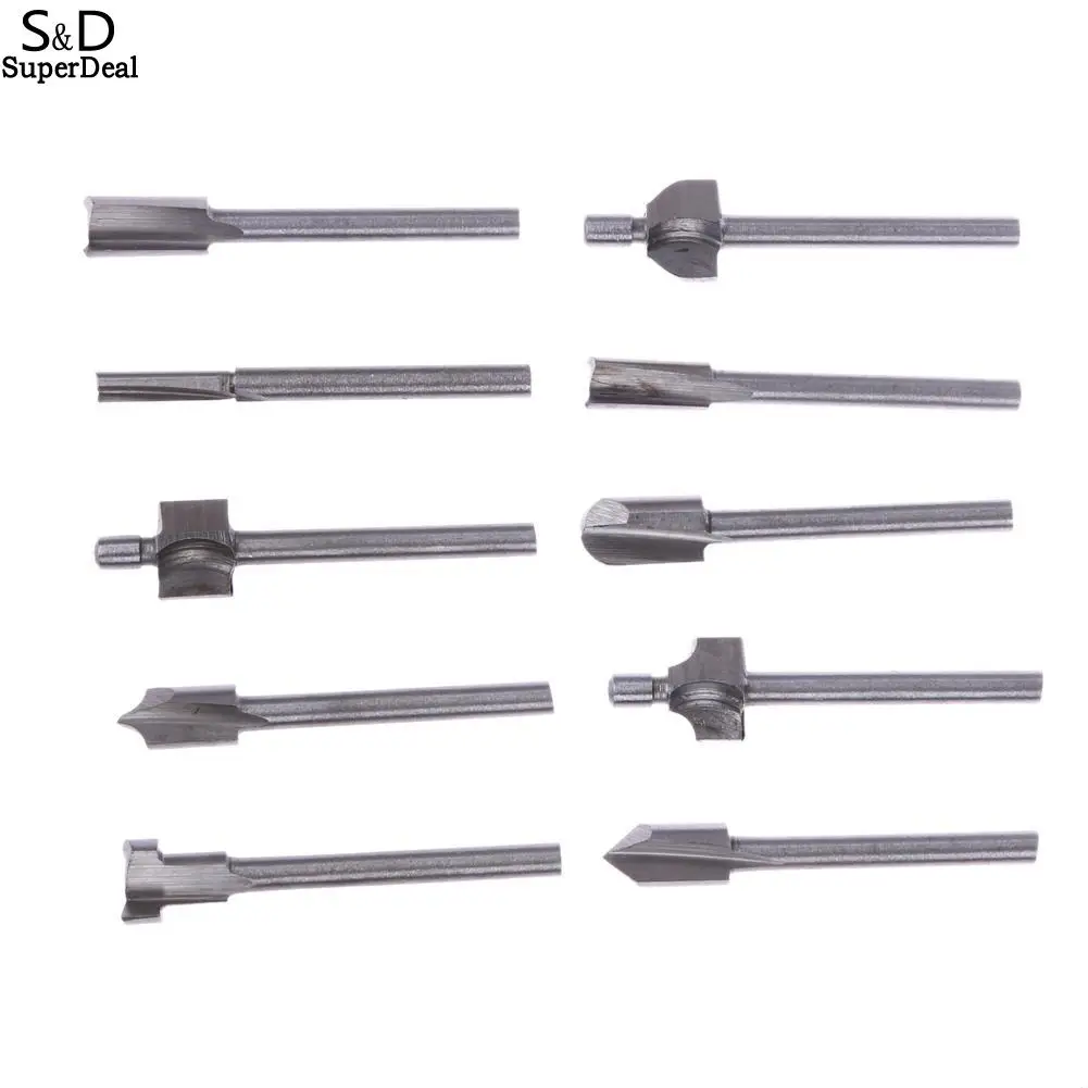 

Titanium Drill Carbide Tool Cutter Rotary Dremel Nitride 4cm/1.57" Set Coated Bits Wood Mini CNC Milling Router Fits HSS